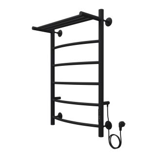 Полотенцесушитель электрический AZARIO VERONA AZ04858PB 500/800 5 секций, с полкой, тен справа, черный